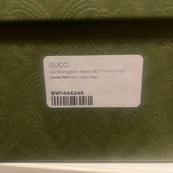 GUCCI - Men's Size: 10 Monogram 1977 Tennis Sneakers